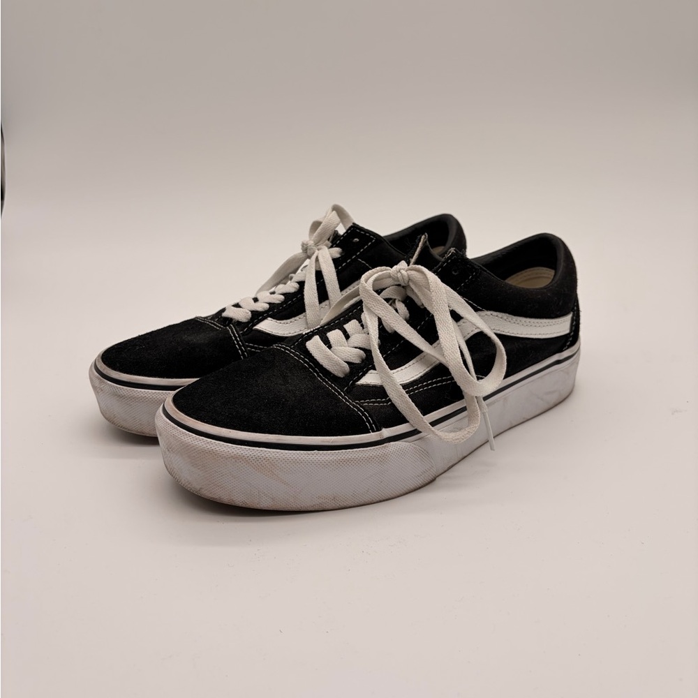 Vans Women's Classic Black and White Sneakers